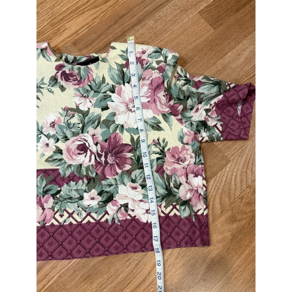 Vintage 80s 90s Positive Attitude Sz 10 Pink Floral Skirt Set CottageCore Career